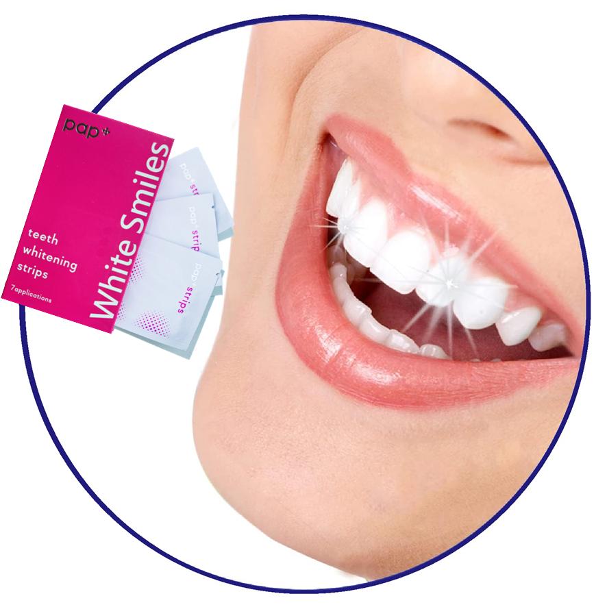 Teeth Whitening Strips 7 Pairs, 7 days supply. PAP WHITE SMILES Processional Dental Whitening Bleach