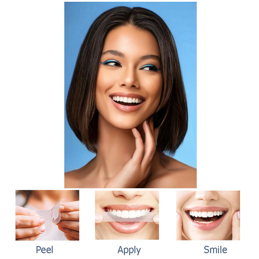 Teeth Whitening Strips 7 Pairs, 7 days supply. PAP WHITE SMILES Processional Dental Whitening Bleach