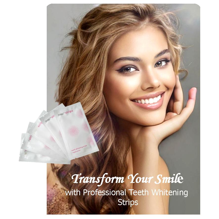 Teeth Whitening Strips 7 Pairs, 7 days supply. PAP WHITE SMILES Processional Dental Whitening Bleach