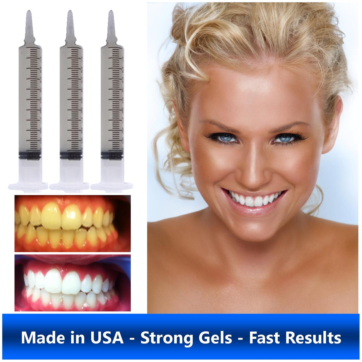 Teeth Whitening Refill Gel 10ml Made in USA, fast effective whitening